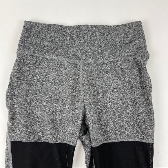Pop Fit Leggings Womens Small Gray Black Mesh Pockets - Picture 4 of 8